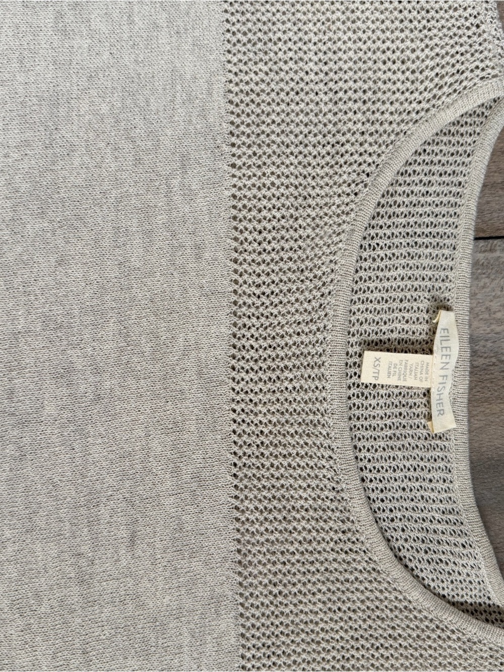 Eileen Fisher Neutral Knit Textured Yoke Tunic - Picture 3 of 10